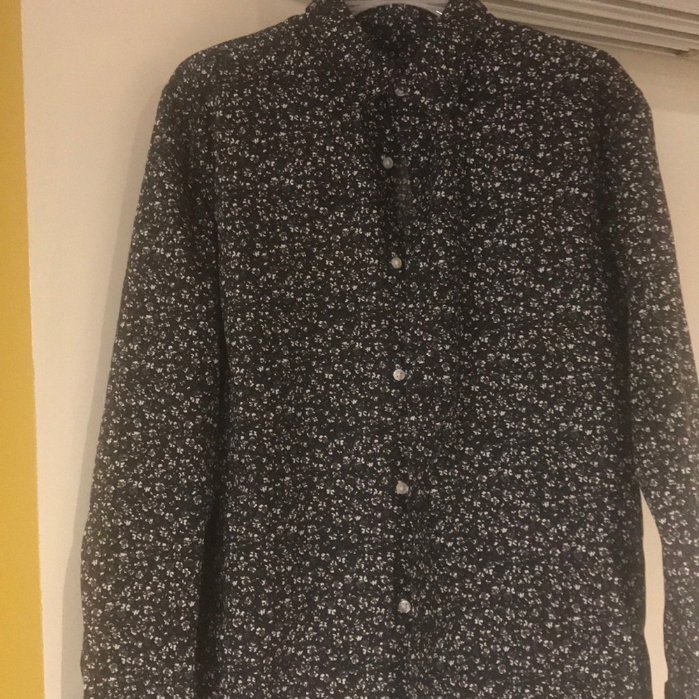 Long Sleeve Floral Print Button Up